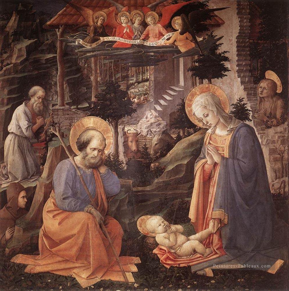 Adoration de l’enfant Renaissance Filippo Lippi Peintures à l'huile